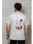 Bisiklet Yaka Baskılı Oversize T-Shirt - Gri 3
