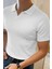 Quentin Çizgili Likralı Slim Fit Polo Yaka Örme Erkek Triko Tshirt 1