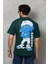 Basic Bisiklet Yaka Oversize T-Shirt - Yeşil 3
