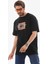 Bisiklet Yaka Baskılı Oversize T-Shirt - Siyah 3