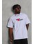 Bisiklet Yaka Double Oversize Baskılı T-Shirt - Beyaz 1