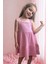 Lupinn Moda Kız Çocuk Pembe Askılı Yazlık Pamuklu Volanlı Elbise 3