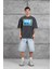 Füme Yıkamalı Dirk Yazılı Oversize Tshirt 1