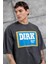 Füme Yıkamalı Dirk Yazılı Oversize Tshirt 4