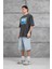 Füme Yıkamalı Dirk Yazılı Oversize Tshirt 5