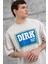 Krem Yıkamalı Dirk Yazılı Oversize Tshirt 2