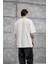 Krem Yıkamalı Dirk Yazılı Oversize Tshirt 3