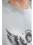 Gri Love Money Yazılı Yıkamalı Oversize Tshirt 3