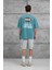 Yeşil Oasis Yazılı Yıkamalı Oversize Tshirt 3
