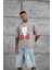Kahverengi Figür Baskılı Oversize Tshirt 2