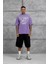 Mor Gabserine Yazılı Oversize Tshirt 1