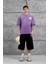 Mor Canfield Card Yazılı Oversize Tshirt 4
