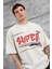 Krem Super Yazılı Oversize Tshirt 2