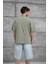 Yeşil Y269 Baskılı ve Çizgili Oversize Tshirt 3