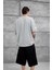 Gri Remember Yazılı Yakımalı Oversize Tshirt 3
