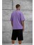 Mor Gabserine Yazılı Oversize Tshirt 3