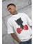 Beyaz Figür Baskılı Oversize Tshirt 2