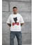 Beyaz Figür Baskılı Oversize Tshirt 4