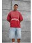 Kırmızı Işaretli Yazı Baskılı Yıkamalı Oversize Tshirt 1