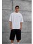 Beyaz Look Yazılı Parçalı Oversize Tshirt 3