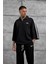 Siyah Fakirkol Yakalı Oversize Tshirt 2