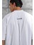 Beyaz Look Yazılı Parçalı Oversize Tshirt 2