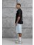 Siyah BR41N POW3R Yazılı Oversize Tshirt 5