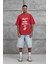 Kırmızı Lesschen Baskılı Yıkamalı Oversize Tshirt 1