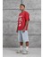 Kırmızı Lesschen Baskılı Yıkamalı Oversize Tshirt 5