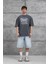 Füme Raw Yazılı Yıkamalı Oversize Tshirt 1