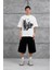 Beyaz International Yazılı Resimli Oversize Tshirt 1