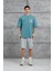 Yeşil 1111 Yazılı Yıkamalı Oversize Tshirt 4