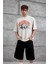 Krem Brandname Yazılı Yıkamalı Oversize Tshirt 1