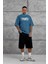 Mavi Tained Baskılı Oversize Tshirt 5