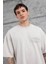 Krem Brand Yazılı Yıkamalı Oversize Tshirt 2
