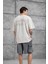 Krem Brand Yazılı Yıkamalı Oversize Tshirt 5