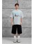 Gri Brandname Yazılı Yıkamalı Oversize Tshirt 1