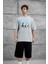Gri Brandname Yazılı Yıkamalı Oversize Tshirt 4