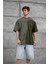 Haki Spirit&speed Yazılı Yıkamalı Oversize Tshirt 1