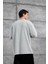 Gri Raw Yazılı Yıkamalı Oversize Tshirt 3