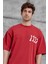 Kırmızı 1111 Yazılı Yıkamalı Oversize Tshirt 2