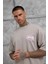 Kahverengi First Your Mind Yazılı Oversize Tshirt 3