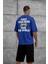 Lacivert First Your Mind Yazılı Oversize Tshirt 5