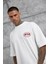 Beyaz First Your Mind Yazılı Oversize Tshirt 4