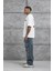 Beyaz First Your Mind Yazılı Oversize Tshirt 5