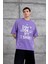 Mor Dont Look At My Tshirt Yazılı Oversize Tshirt 3