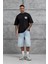 Siyah BR41N POW3R Yazılı Oversize Tshirt 2