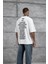 Beyaz BR41N POW3R Yazılı Oversize Tshirt 1
