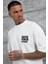 Beyaz BR41N POW3R Yazılı Oversize Tshirt 4