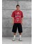 Kırmızı Areswing Yazılı Oversize Tshirt 1